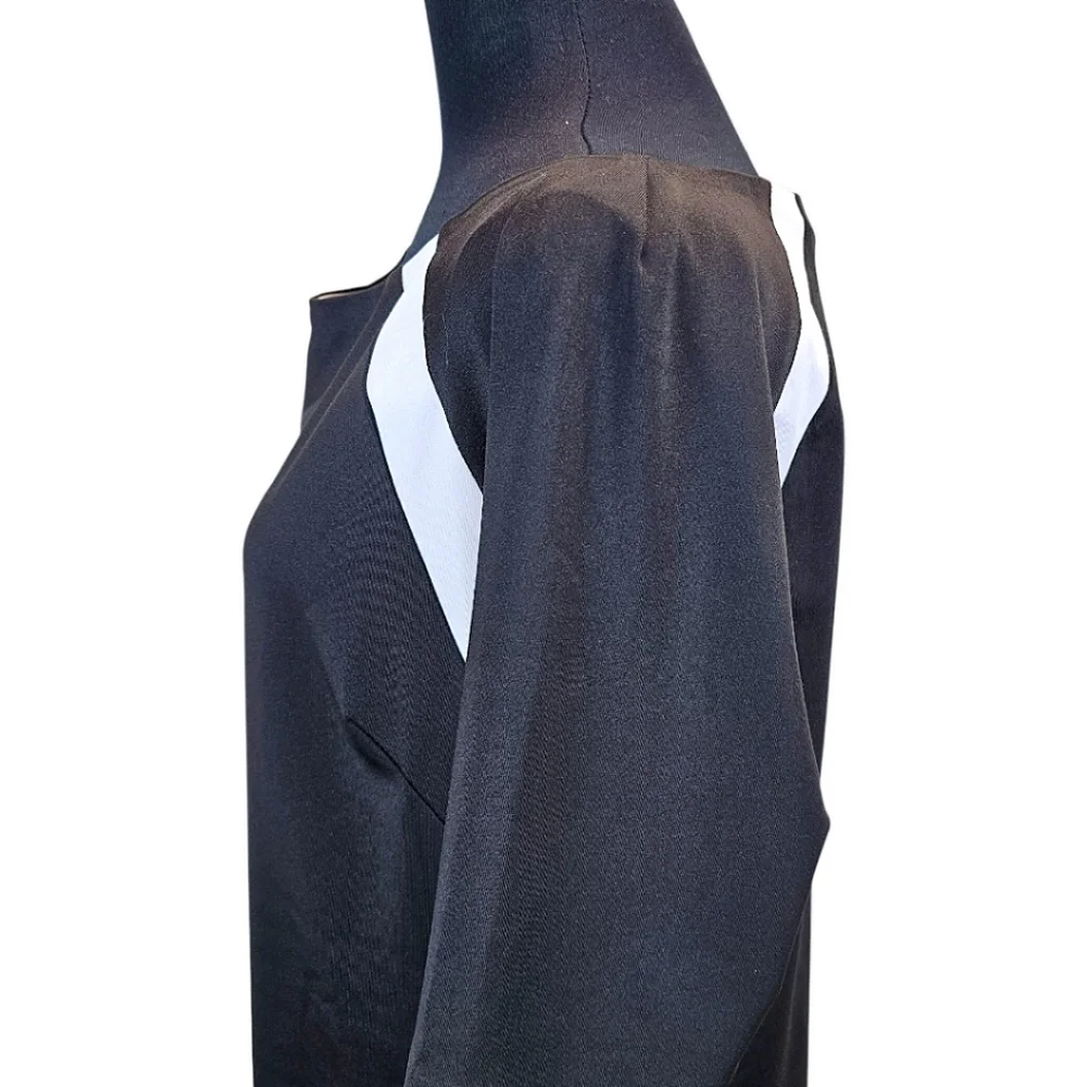 Gretchen Scott Jersey Tee Topper Medium Black 3/4 Sleeves Sporty Athleisure Golf - Picture 12 of 16